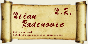 Milan Radenović vizit kartica